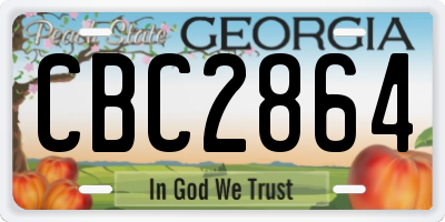 GA license plate CBC2864