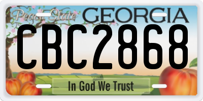 GA license plate CBC2868