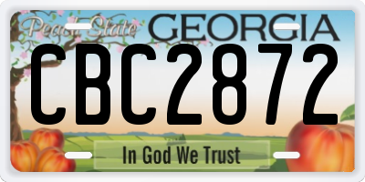 GA license plate CBC2872