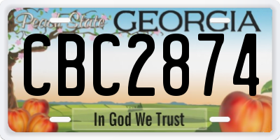 GA license plate CBC2874