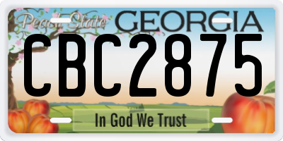GA license plate CBC2875