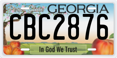 GA license plate CBC2876