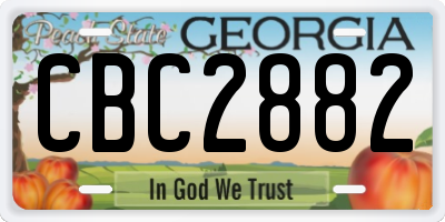 GA license plate CBC2882
