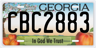 GA license plate CBC2883