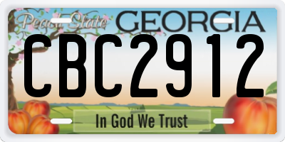 GA license plate CBC2912