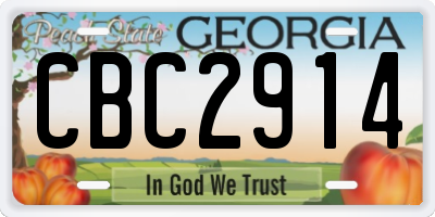 GA license plate CBC2914