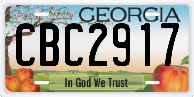GA license plate CBC2917