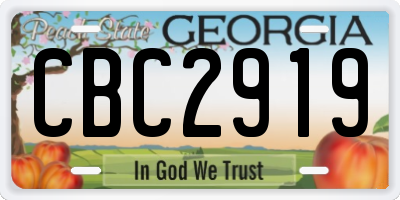 GA license plate CBC2919