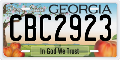 GA license plate CBC2923