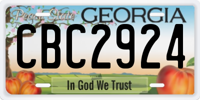 GA license plate CBC2924