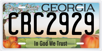GA license plate CBC2929