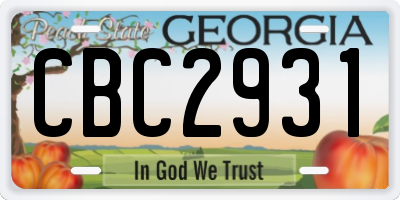 GA license plate CBC2931