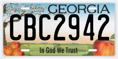 GA license plate CBC2942