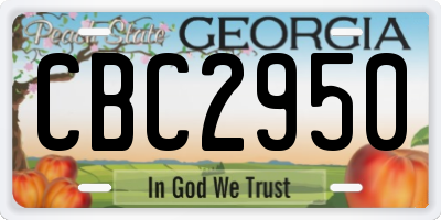 GA license plate CBC2950