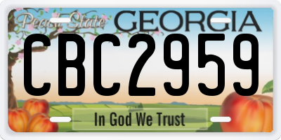 GA license plate CBC2959