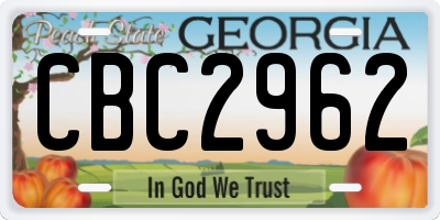 GA license plate CBC2962