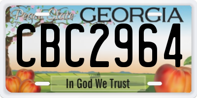 GA license plate CBC2964