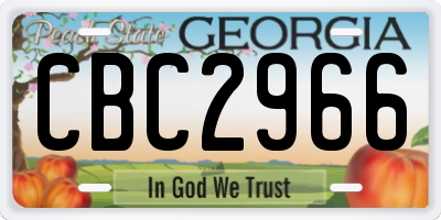GA license plate CBC2966