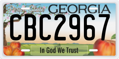 GA license plate CBC2967