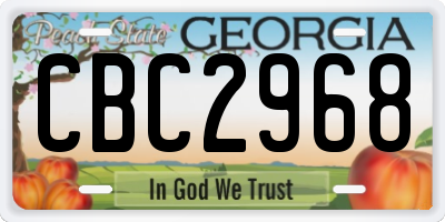GA license plate CBC2968