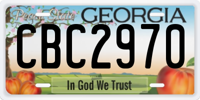 GA license plate CBC2970