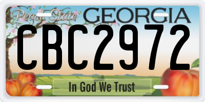 GA license plate CBC2972
