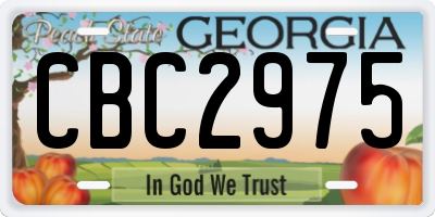GA license plate CBC2975