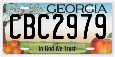 GA license plate CBC2979