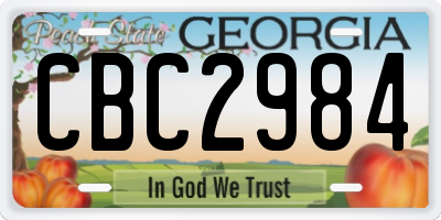 GA license plate CBC2984