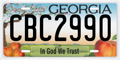 GA license plate CBC2990