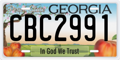 GA license plate CBC2991