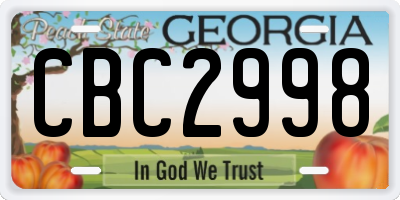 GA license plate CBC2998