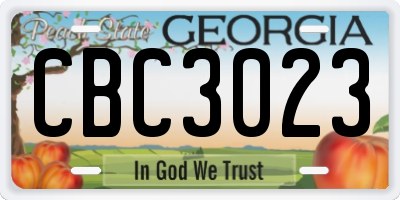 GA license plate CBC3023