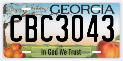 GA license plate CBC3043