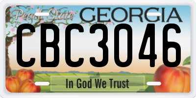 GA license plate CBC3046