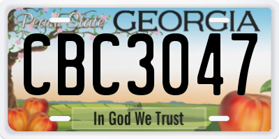 GA license plate CBC3047