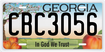 GA license plate CBC3056