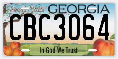 GA license plate CBC3064