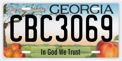 GA license plate CBC3069