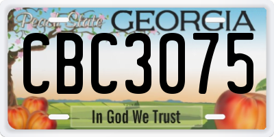 GA license plate CBC3075