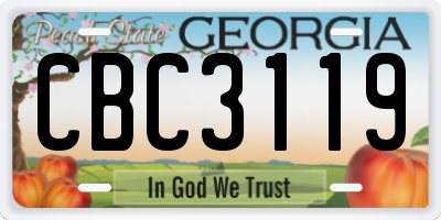 GA license plate CBC3119