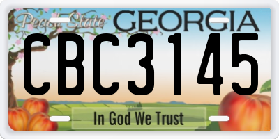 GA license plate CBC3145