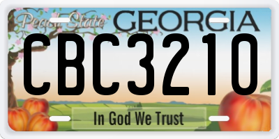 GA license plate CBC3210