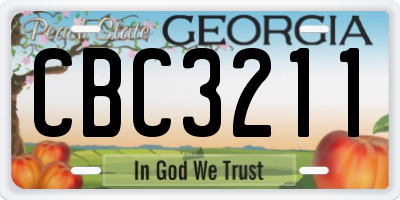 GA license plate CBC3211