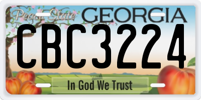 GA license plate CBC3224