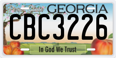 GA license plate CBC3226
