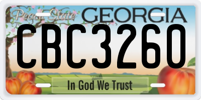 GA license plate CBC3260