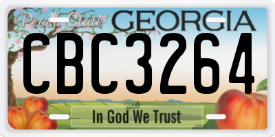 GA license plate CBC3264