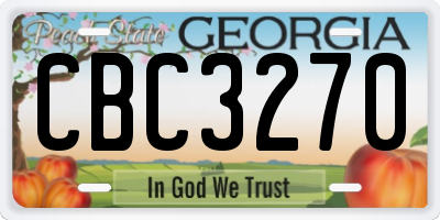 GA license plate CBC3270