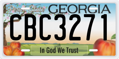 GA license plate CBC3271